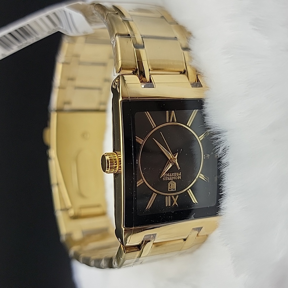 MPW-0252 Montres Prestige X Invicta Mens 41.5mm Gold Bracelet Black Watch NEW - Picture 3 of 10